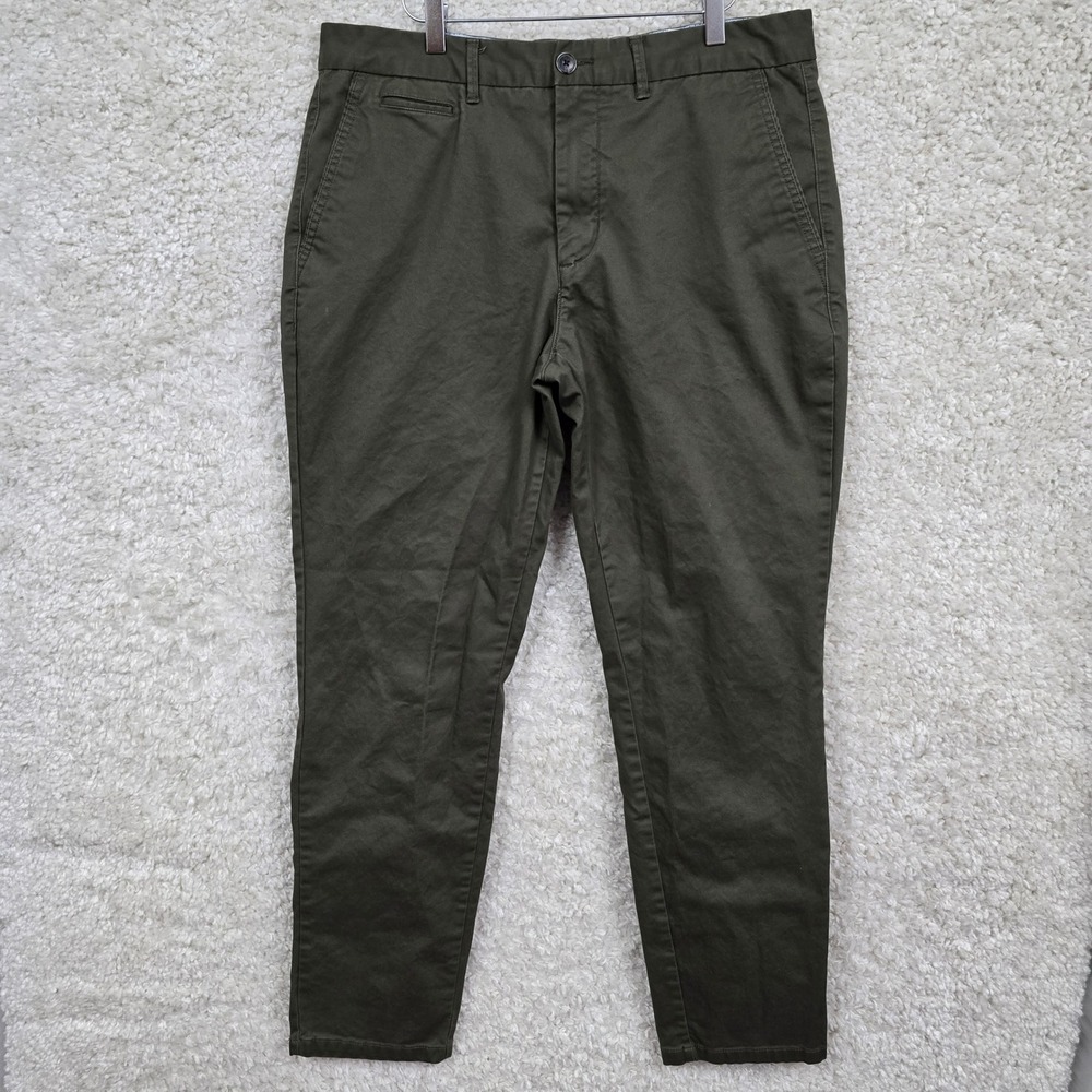 Perk Slim Fit Stretch Chino Pants‎ Mens 36x32 (fits 34x31) Green Cotton Blend